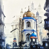 Zahid Ashraf, 12 x 12 inch, Acrylic on Canvas, Cityscape Painting, AC-ZHA-142